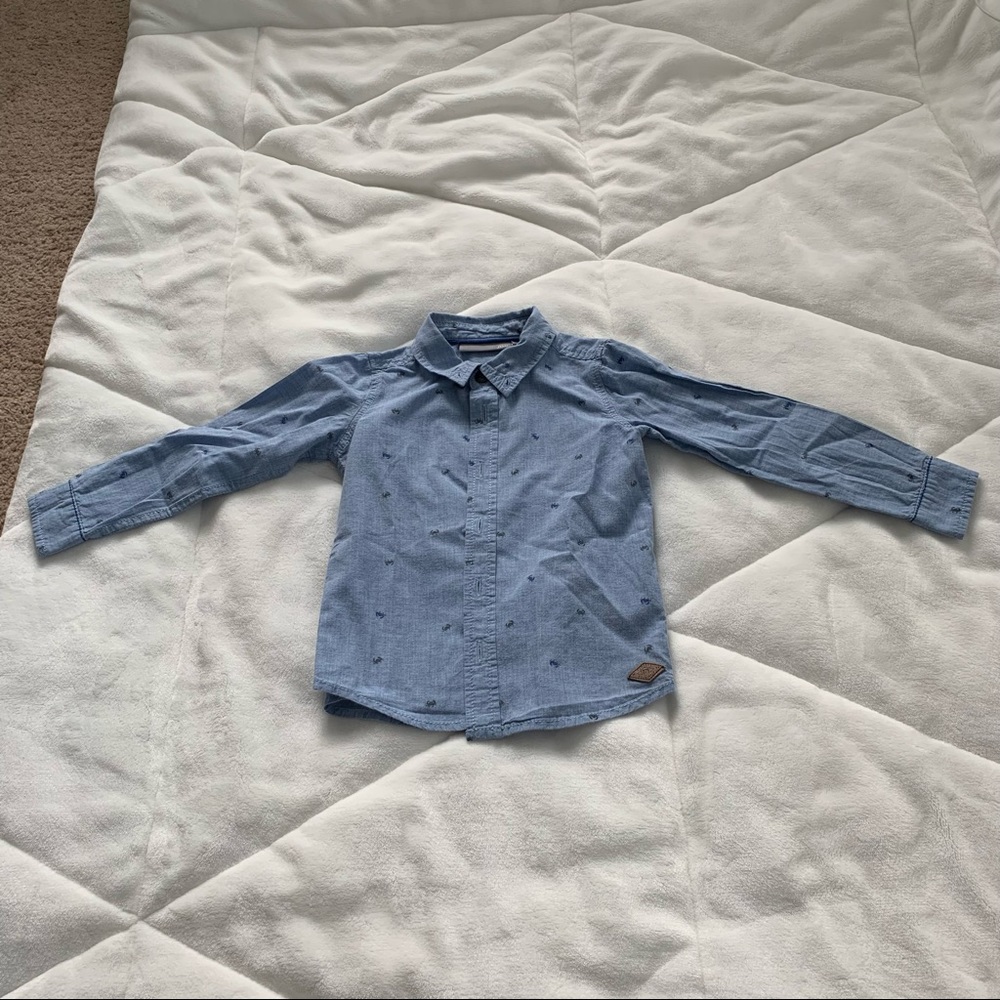 Jbc Blue Button Down Shirt Size:2T.